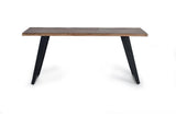 Giner and Colomer - Acacia Wood Dining Table With Metal Legs & Hand-Carved Top