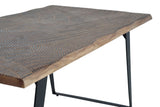 Giner and Colomer - Acacia Wood Dining Table With Metal Legs & Hand-Carved Top