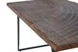 Giner and Colomer - Acacia Wood Dining Table With Metal Legs & Hand-Carved Top