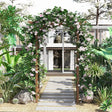 Outsunny Wooden Garden Arbor, Arch Trellis with Classic Countryside Style, Pergola Style Roof for Climbing Vines