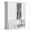 Multi-Purpose Wall Cabinet Storage with 2-Door for Bathroom White