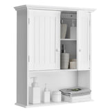 Multi-Purpose Wall Cabinet Storage with 2-Door for Bathroom White