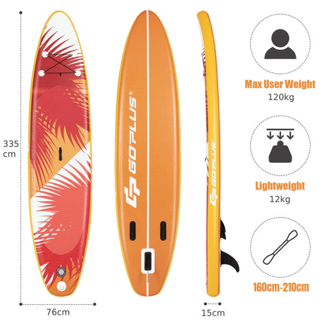 11 Feet Inflatable Stand Up board with Aluminum Paddle Pump