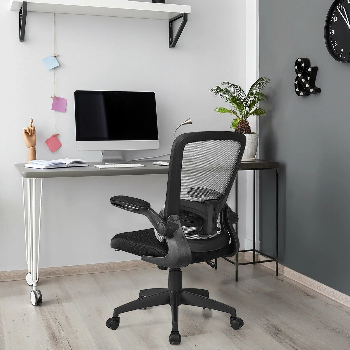 Lightweight Mesh Office Chair with Lumbar Support-Grey