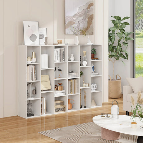 11-Cube Multifunctional Book Storage Organizer Display Cabinet with Anti-tipping Kits-White