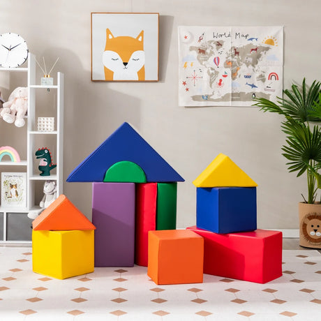 11 Piece Multicolored Foam Climbing &amp; Crawling Block Playset