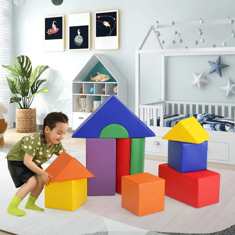 11 Piece Multicolored Foam Climbing &amp; Crawling Block Playset