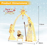 110 cm Christmas Nativity Set with 160 Warm White LED Lights and Zip Ties