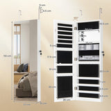 110 cm Jewelry Mirror Cabinet with Full-length Mirror and Interior Makeup Mirror-White