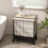 Laundry Hamper with Lid and Lockable Wheels