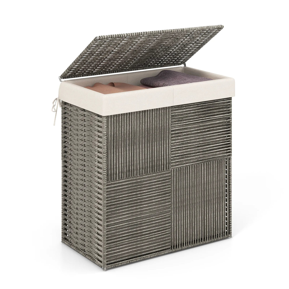 29 Gallons Laundry Hamper with Convenient Handles and Removable Liner Bag-Gray