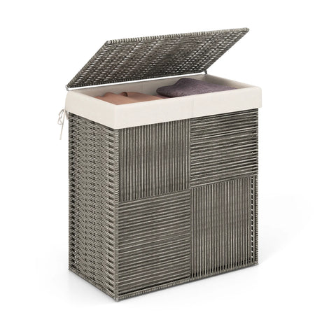 29 Gallons Laundry Hamper with Convenient Handles and Removable Liner Bag-Gray