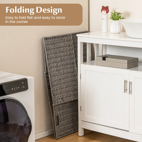 29 Gallons Laundry Hamper with Convenient Handles and Removable Liner Bag-Gray