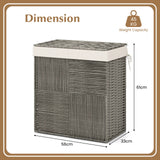 29 Gallons Laundry Hamper with Convenient Handles and Removable Liner Bag-Gray