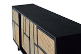 Giner and Colomer - Mango Wood Sideboard With 4 Sliding Doors & Natural Grid Details