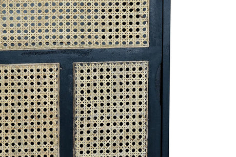 Giner and Colomer - Mango Wood Sideboard With 4 Sliding Doors & Natural Grid Details