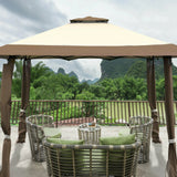 13 Feet x 13 Feet Pop Up Canopy Tent Instant Outdoor Folding Canopy Shelter-Brown