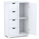 Bathroom cabinet with 4 drawers &amp; 1 magnetic door lock bathroom cabinet white