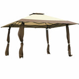 13 Feet x 13 Feet Pop Up Canopy Tent Instant Outdoor Folding Canopy Shelter-Brown
