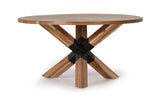 Giner and Colomer - Acacia Wood Dining Table With Metal Base