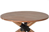 Giner and Colomer - Acacia Wood Dining Table With Metal Base
