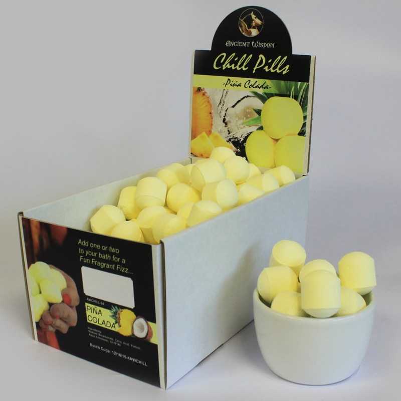 1.3Kg Box of  Chill Pills (Mini Bath Bombs) - Pinacolada