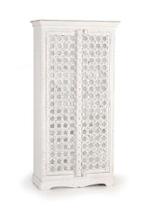 Giner and Colomer - 2-Door Mango Wood Cabinet With Glass Door Details