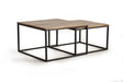 Giner and Colomer - Set Of 2 Mango Wood & Metal Coffee Tables