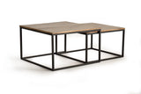 Giner and Colomer - Set Of 2 Mango Wood & Metal Coffee Tables
