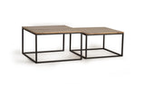 Giner and Colomer - Set Of 2 Mango Wood & Metal Coffee Tables