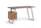 Giner and Colomer - Acacia Wood 3-Drawer Desk With Metal Frame