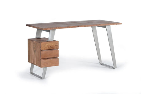Giner and Colomer - Acacia Wood 3-Drawer Desk With Metal Frame