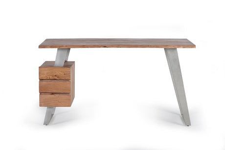 Giner and Colomer - Acacia Wood 3-Drawer Desk With Metal Frame