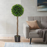 115 CM Artificial Boxwood Topiary Tree Fake Lavender Ball Plant-Green
