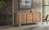 Giner and Colomer - 4-Door, 3-Drawer Acacia Wood Sideboard With Interior Shelves