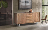 Giner and Colomer - 4-Door, 3-Drawer Acacia Wood Sideboard With Interior Shelves