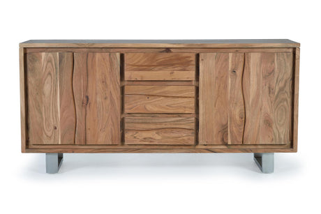 Giner and Colomer - 4-Door, 3-Drawer Acacia Wood Sideboard With Interior Shelves