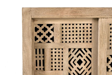 Giner and Colomer - Mango Wood Sideboard With 2 Sliding Doors & Metal Base