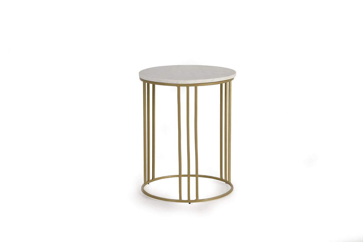 Giner and Colomer - Side Table With Marble Top & Metal Legs