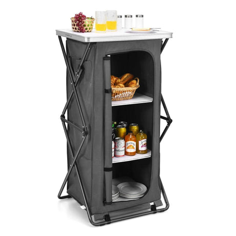 Folding Pop-Up Camping Storage Cabinet with Bag L Size