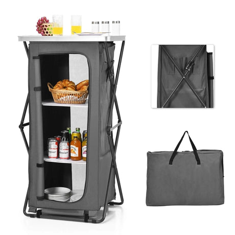 Folding Pop-Up Camping Storage Cabinet with Bag L Size