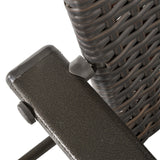 Outsunny Set of Four Folding Rattan Seat Chairs - Brown