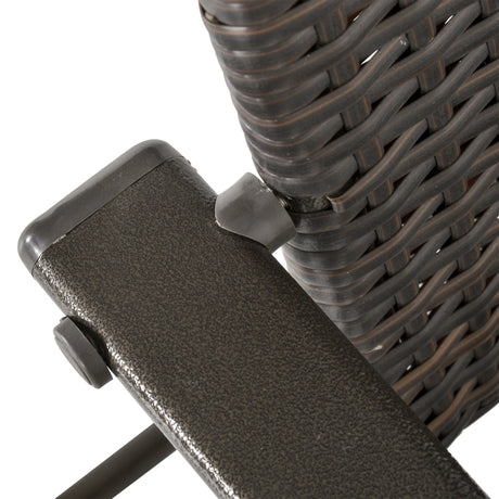 Outsunny Set of Four Folding Rattan Seat Chairs - Brown