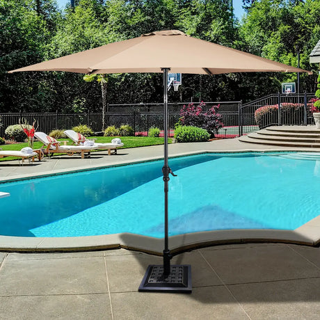 Patio Market Umbrella Base with Adjustable Screw Mechanism for Garden