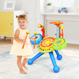 Electric Jazz Drum Set with Stool Microphone & LED Light