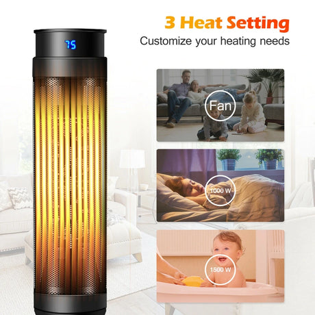 Electric Tower Fan / Heater with Digital Timer & Remote