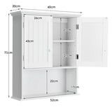 Multi-Purpose Wall Cabinet Storage with 2-Door for Bathroom White