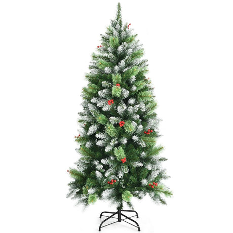 Snow Sprayed Christmas Tree for Holiday Festival Decoration-5'