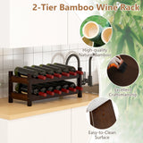 12 Bottle 2-Tier Wine Rack for Kitchen-Coffee