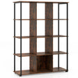 12-Cube Bookcase with 2 Anti-tipping Kits for Living Room-Rustic Brown